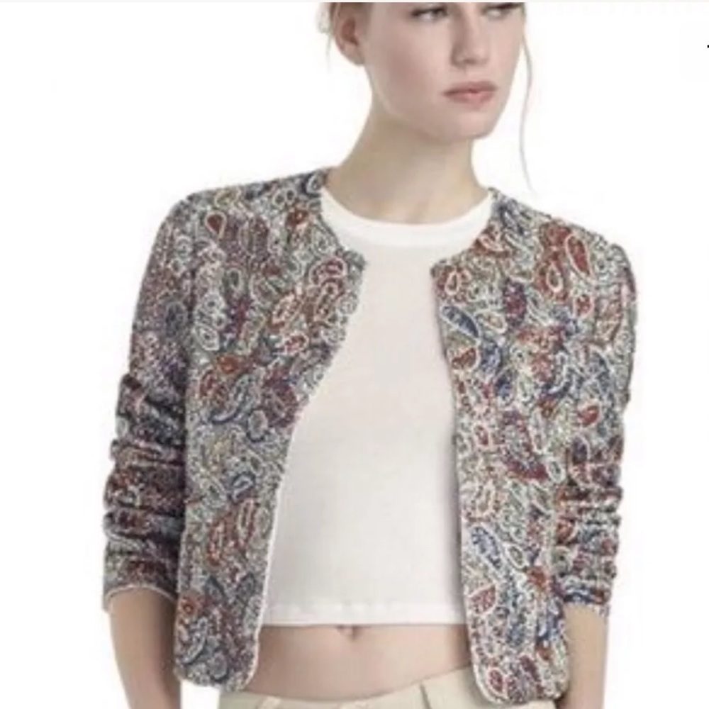 ALICE + OLIVIA Kidman Sequined Cropped Beaded Metallic Jacket